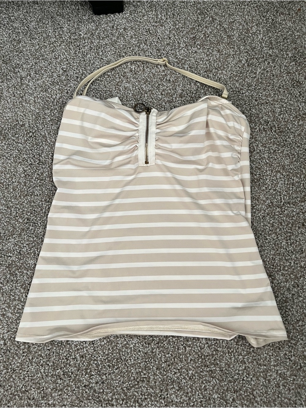 Michael Kors Striped Halter Tankini Swim Top Swimwear